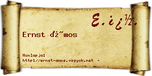 Ernst Ámos névjegykártya